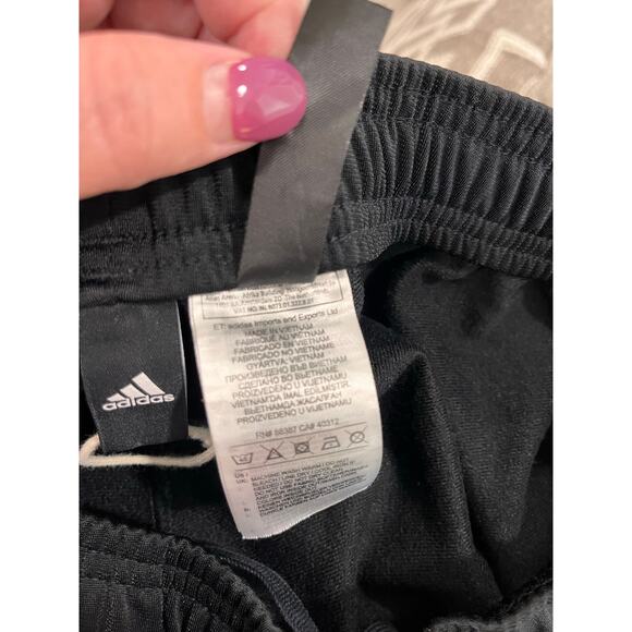 Adidas Track Pants Black Red Stripes Size Medium Joggers 3-Stripes Mens Medium - Picture 8 of 11